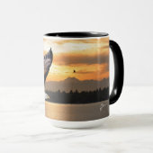 Bald Eagle Sunset über olympische Mönche Kunst Tasse (VorderseiteRechts)