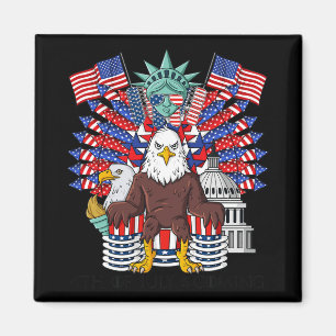 Bald Eagle Throne 4. Juli USA Patriotic Boys K Magnet
