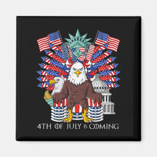 Bald Eagle Throne 4. Juli USA Patriotic Boys K Magnet