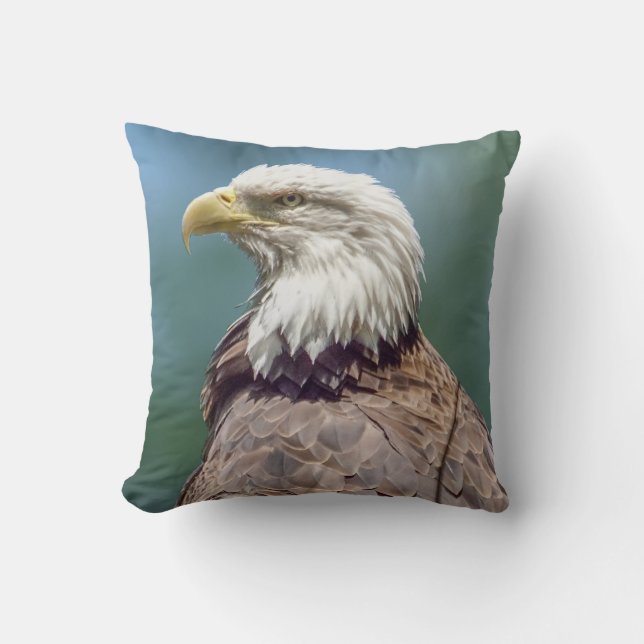 Bald Eagle Throw Kissen (Vorderseite)
