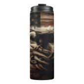 Bald Eagle über Patriotic Flag Thermosbecher (Vorderseite)