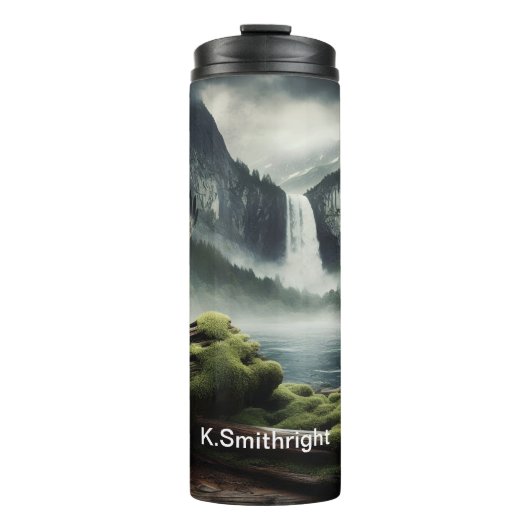 Bald Eagle über Wasserfall Wilderness Thermosbecher (Vorderseite)