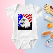 Bald Eagle und die amerikanische Flagge Baby Strampler