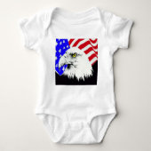 Bald Eagle und die amerikanische Flagge Baby Strampler (Vorderseite)