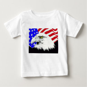 Bald Eagle und die amerikanische Flagge Baby T-shirt