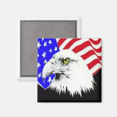 Bald Eagle und die amerikanische Flagge Magnet (Vorderseite/Rückseite)
