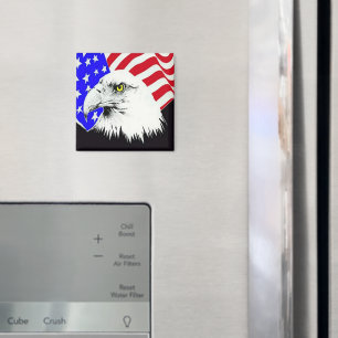 Bald Eagle und die amerikanische Flagge Magnet