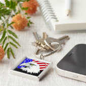 Bald Eagle und die amerikanische Flagge Schlüsselanhänger (Seite)