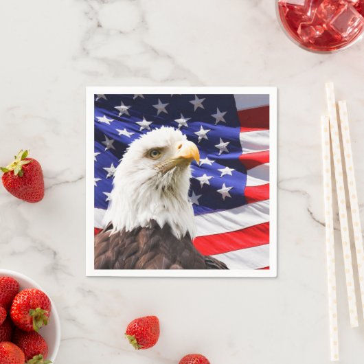 Bald Eagle und die amerikanische Flagge Serviette (Beispiel)