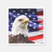 Bald Eagle und die amerikanische Flagge Serviette (Vorderseite)