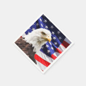 Bald Eagle und die amerikanische Flagge Serviette (Ecke)