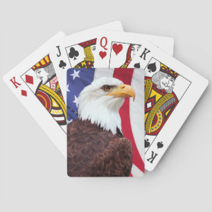 Bald Eagle und die amerikanische Flagge Spielkarten