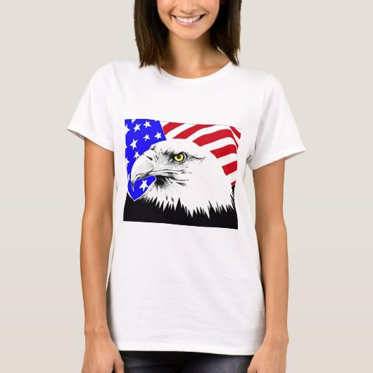 Bald Eagle und die amerikanische Flagge T-Shirt (Vorderseite)