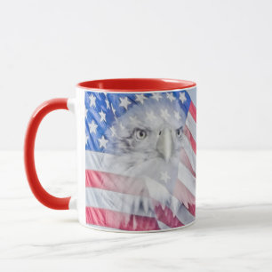 Bald Eagle und die amerikanische Flagge Tasse
