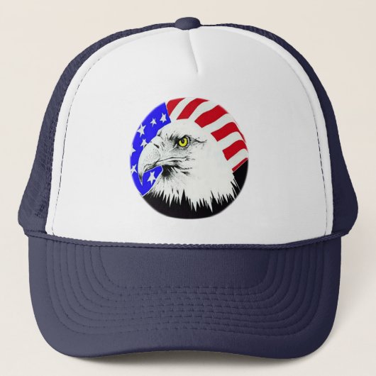 Bald Eagle und die amerikanische Flagge Truckerkappe (Vorderseite)