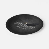 Bald Eagle und Glückwunsch zu Stein Pappteller (Schrägansicht)