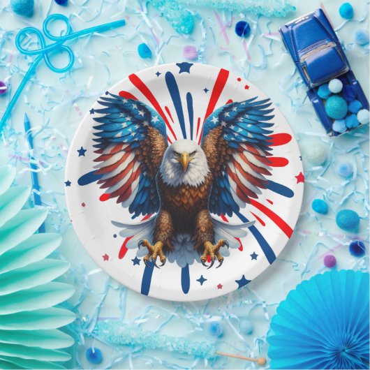 Bald Eagle und lebendige US Flagge Teller (Party)