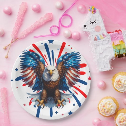 Bald Eagle und lebendige US Flagge Teller (Party)