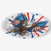 Bald Eagle und lebendige US Flagge Teller (Schrägansicht)