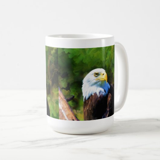 Bald Eagle und Sunlight Art Kaffeetasse (VorderseiteRechts)