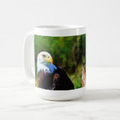 Bald Eagle und Sunlight Art Kaffeetasse (Vorderseite Links)