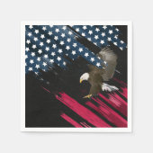 Bald Eagle unter amerikanischer Flagge Abstrakt Serviette (Vorderseite)