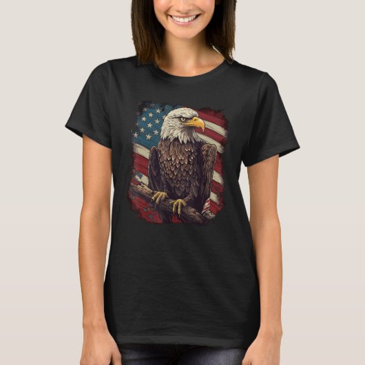 Bald Eagle US American Flag 4th Of July Patriotic  T-Shirt (Vorderseite)