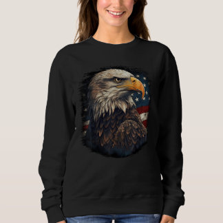Bald Eagle US American Flag 4th Of July Proud Patr Sweatshirt