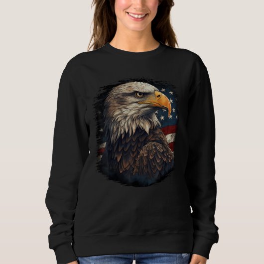 Bald Eagle US American Flag 4th Of July Proud Patr Sweatshirt (Vorderseite)