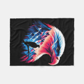 Bald Eagle Us Flag 4. Juli Patriotisches Konzept Fleecedecke (Vorderseite (Horizontal))