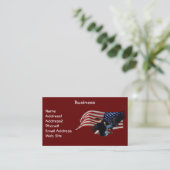 Bald Eagle/US Flag Business Card Visitenkarte (Stehend Vorderseite)