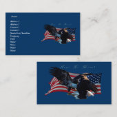 Bald Eagle/US Flag Business Card Visitenkarte (Vorne/Hinten)