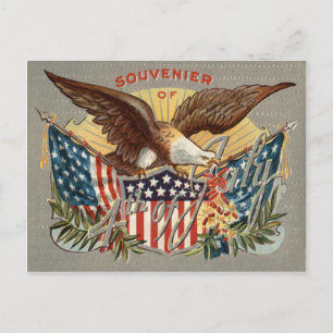 Bald Eagle US Flag Fireworks Firecracker Postkarte