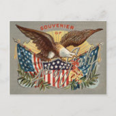 Bald Eagle US Flag Fireworks Firecracker Postkarte (Vorderseite)
