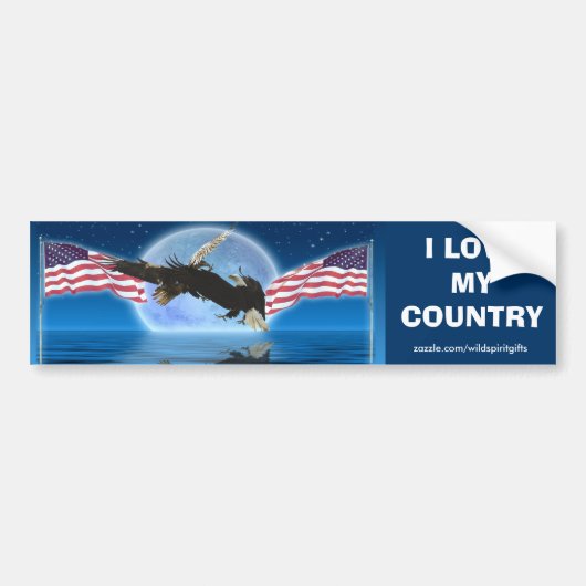 BALD EAGLE & US FLAG Patriot Collectible Series Autoaufkleber (Vorne)