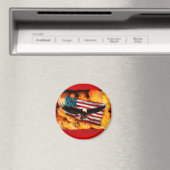Bald Eagle & US Flag Patriotic Collection Magnet (In Situ (Geschirrspüler))
