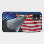 Bald Eagle & US Flag Patriotic Design Case-Mate iPhone Hülle (Rückseite (Horizontal))