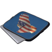 Bald Eagle & US Flag Patriotic Laptop Sleeve (Vorne Knopf)