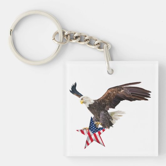 Bald eagle US flag Schlüsselanhänger (Vorderseite)