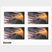 Bald Eagle - US-Flagge Rechteckiger Aufkleber (Blatt)