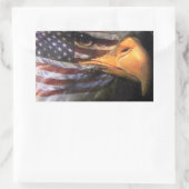 Bald Eagle - US-Flagge Rechteckiger Aufkleber (Tasche)