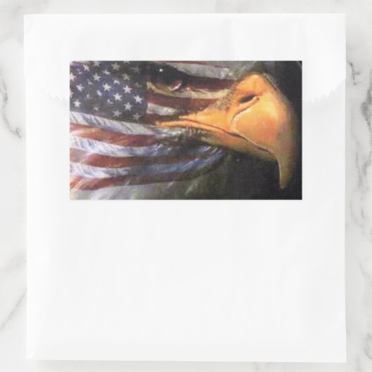 Bald Eagle - US-Flagge Rechteckiger Aufkleber (Tasche)