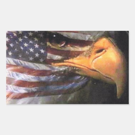 Bald Eagle - US-Flagge Rechteckiger Aufkleber (Vorderseite)