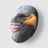 Bald Eagle - US-Flagge Runde Wanduhr (Winkel)
