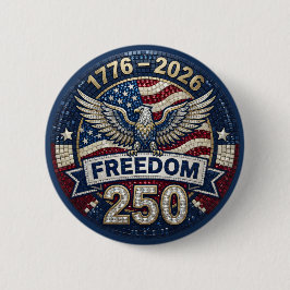 Bald Eagle USA 250 Patriotic Flag Rhinestone  Button