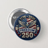 Bald Eagle USA 250 Patriotic Flag Rhinestone  Button (Vorne & Hinten)