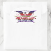 Bald Eagle USA Flag Americana Patriotic Art Ovaler Aufkleber (Tasche)