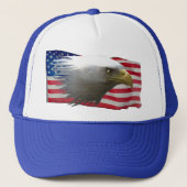 Bald Eagle & USA Flag Patriotic Cap Truckerkappe (Vorderseite)