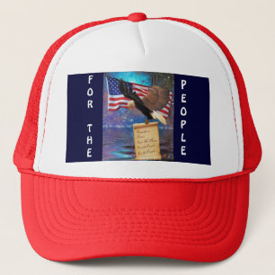 Bald Eagle & USA Flag Patriotic Cap Truckerkappe