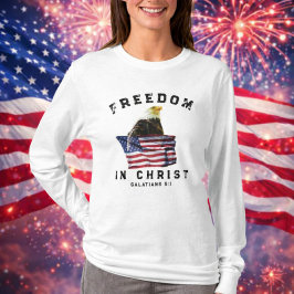 Bald Eagle & USA Flag Patriotic Christian Sweater T-Shirt